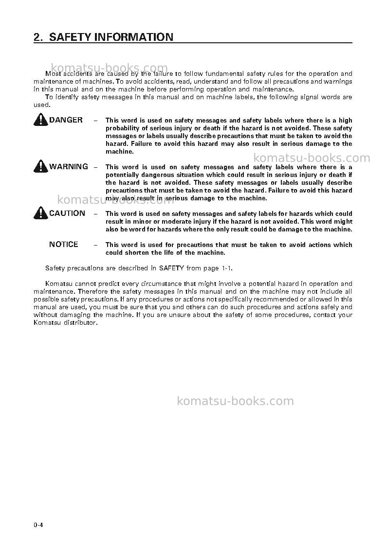 Komatsu wa900-3jpn Operation manual cover Page 5 Komatsu wa900-3jpn Operation manual cover Page 5