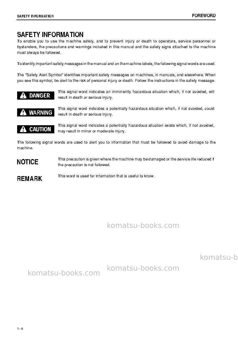 Komatsu hb215lc-1jpn-m0, greasing interval 100 hour Operation manual cover Page 5