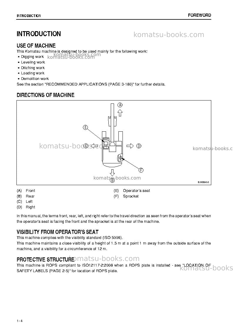 Komatsu pc300lc-8tha-m0 Operation manual cover Page 5 Komatsu pc300lc-8tha-m0 Operation manual cover Page 5