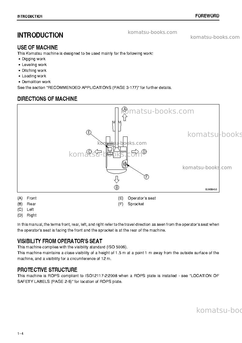 Komatsu pc200lc-8jpn-m0, work equipment grease 100h Operation manual cover Page 5 Komatsu pc200lc-8jpn-m0, work equipment grease 100h Operation manual cover Page 5