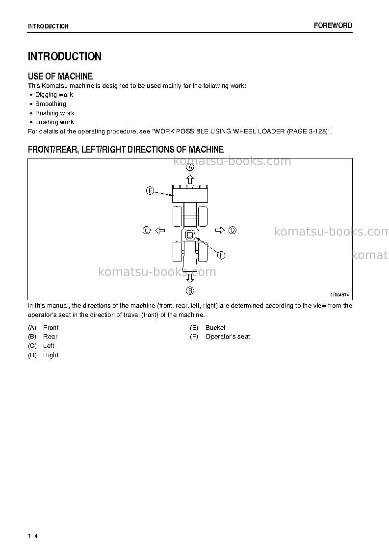 Komatsu wa380z-6jpn Operation manual cover Page 5 Komatsu wa380z-6jpn Operation manual cover Page 5