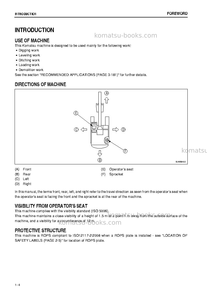 Komatsu pc300-8jpn-m0, work equipment grease 500h Operation manual cover Page 5