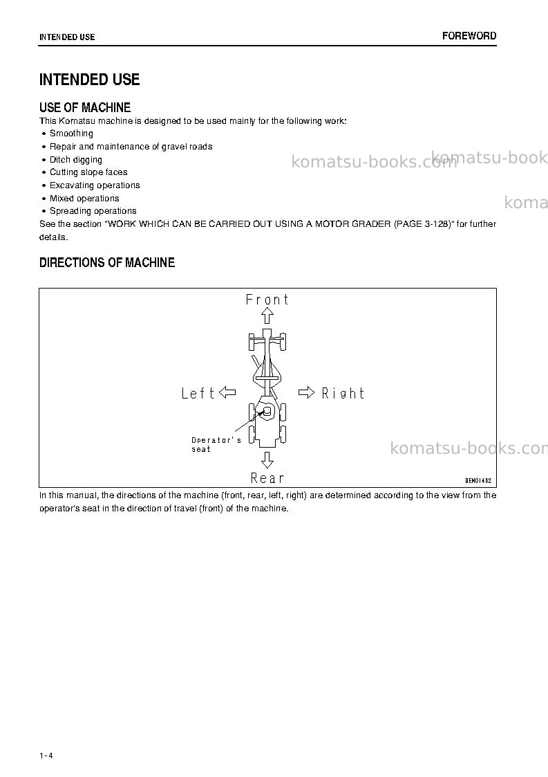 Komatsu gd705-5jpn Operation manual cover Page 5 Komatsu gd705-5jpn Operation manual cover Page 5