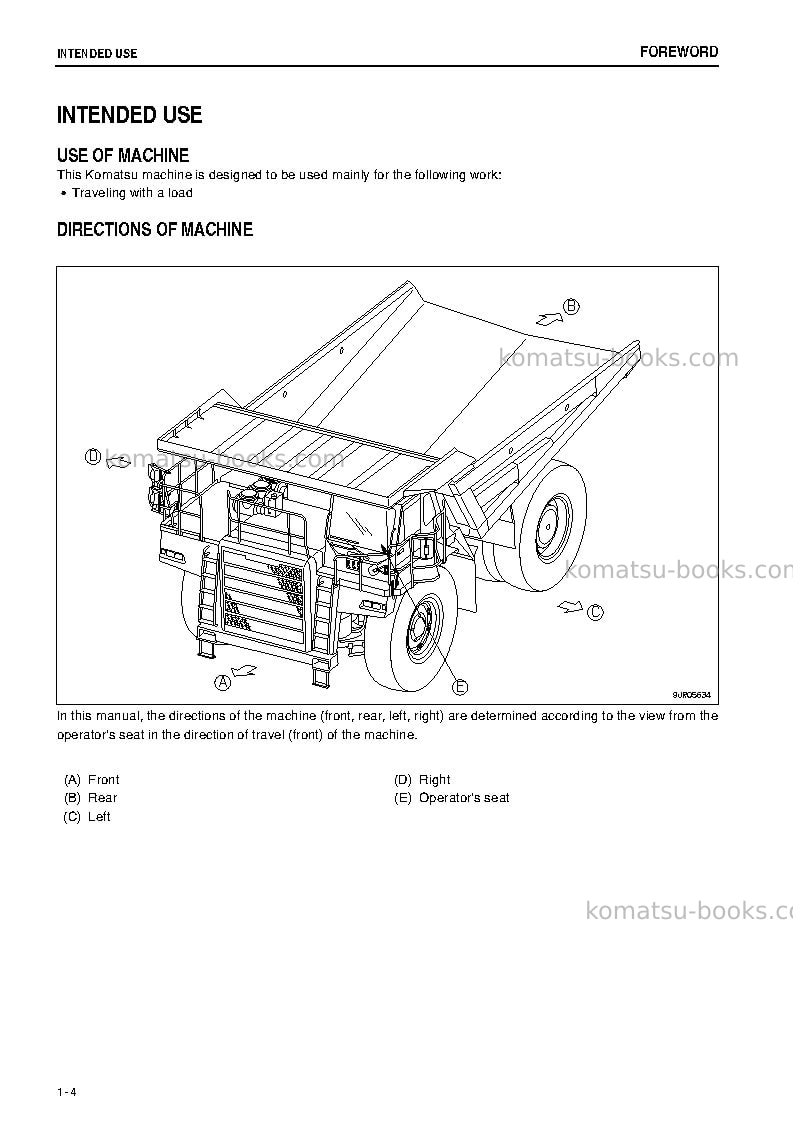 Komatsu hd785-7jpn Operation manual cover Page 5 Komatsu hd785-7jpn Operation manual cover Page 5