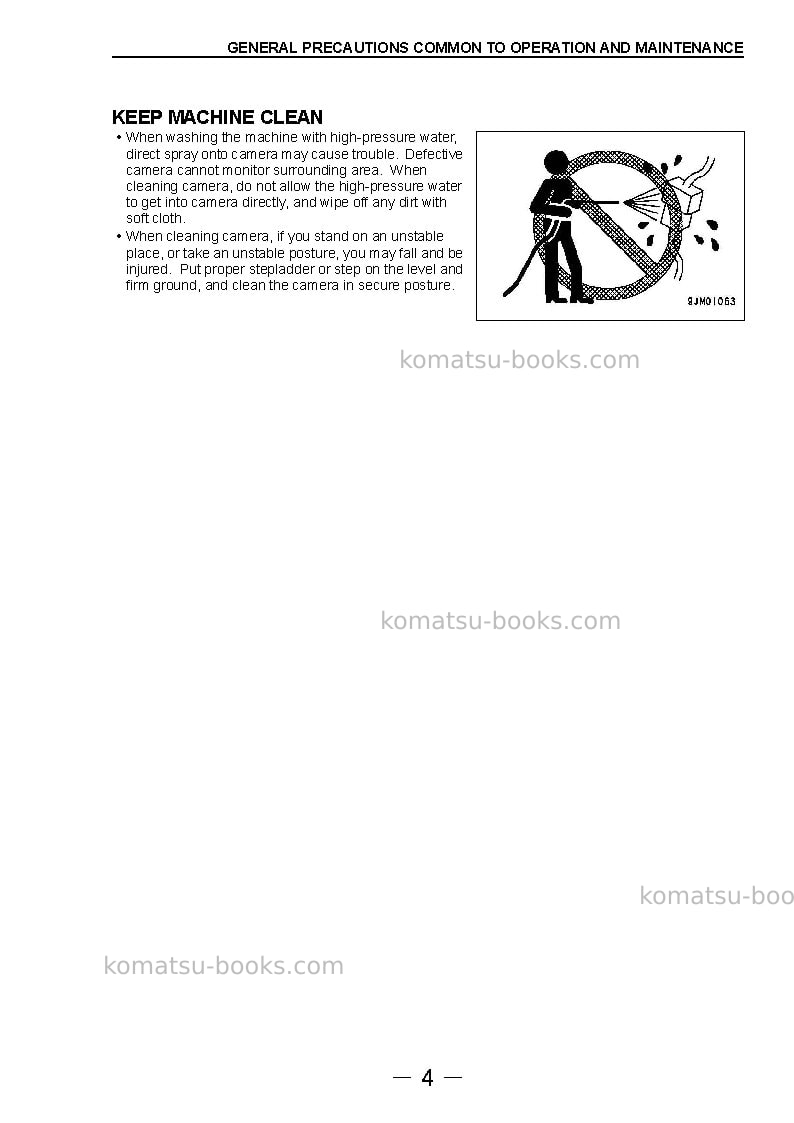 Komatsu gd655-5jpn-rearview camera spec. for kal Operation manual cover Page 5