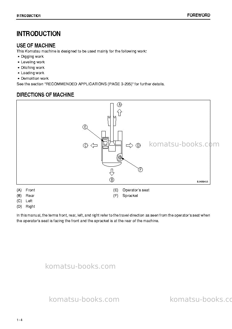 Komatsu pc800se-8jpn-e0, -30c degree Operation manual cover Page 5