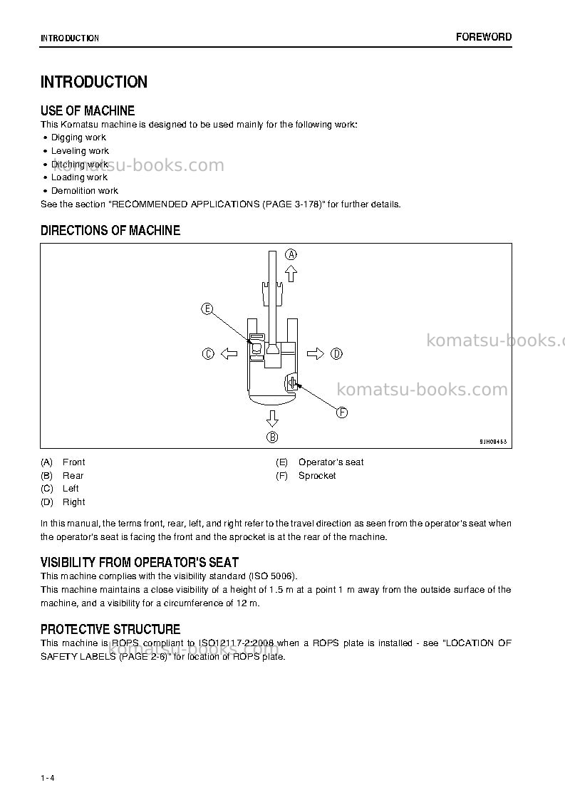 Komatsu pc200-8jpn-m0, work equipment grease 100h Operation manual cover Page 5 Komatsu pc200-8jpn-m0, work equipment grease 100h Operation manual cover Page 5