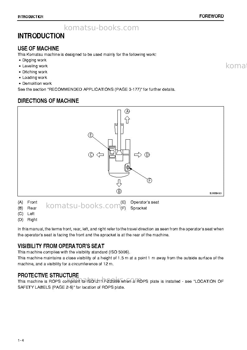 Komatsu pc200-8jpn-m0, work equipment grease 500h Operation manual cover Page 5 Komatsu pc200-8jpn-m0, work equipment grease 500h Operation manual cover Page 5