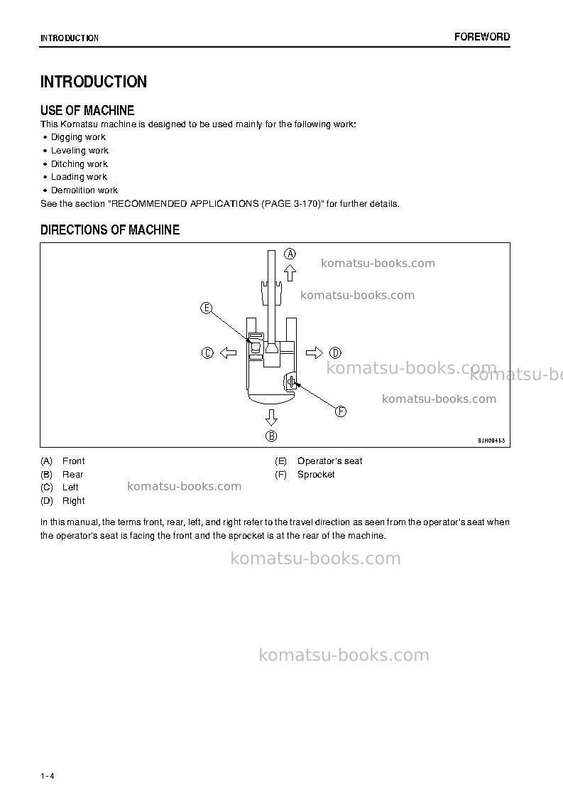 Komatsu pc400-8jpn-greasing 500h, all safety labels are pictorial Operation manual cover Page 5