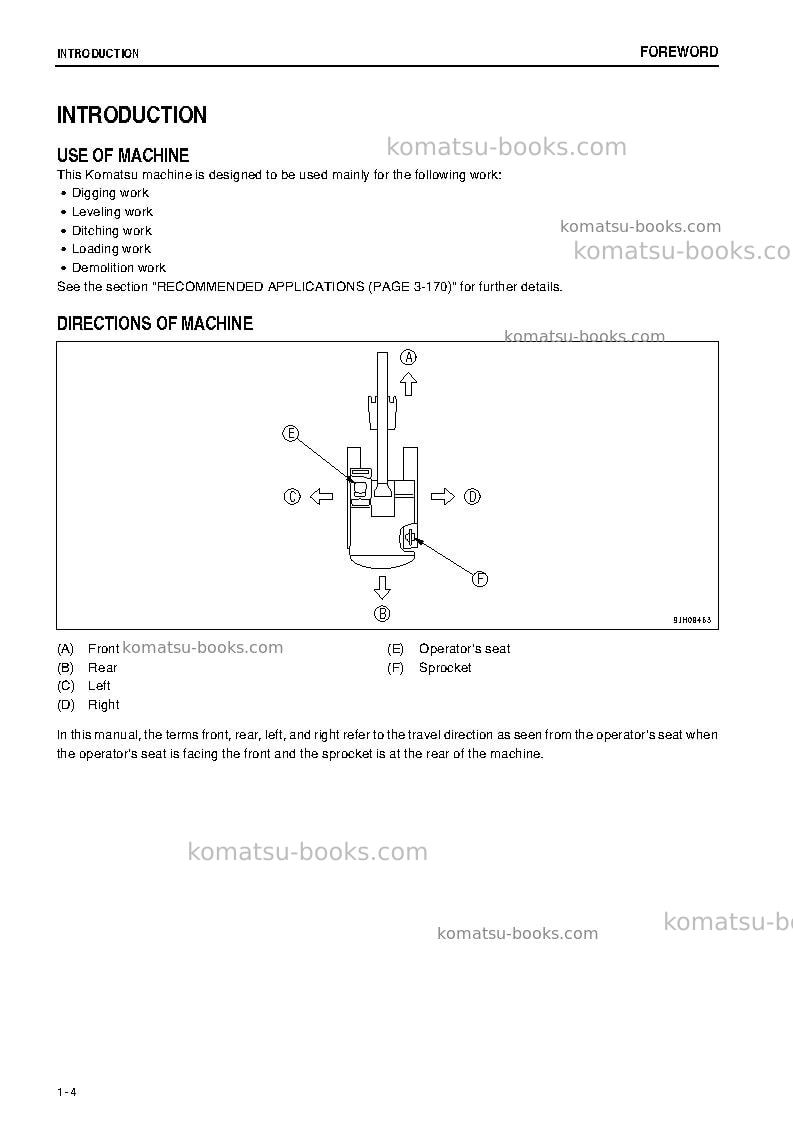 Komatsu pc400-8jpn-greasing 100h, all safety labels are pictorial Operation manual cover Page 5