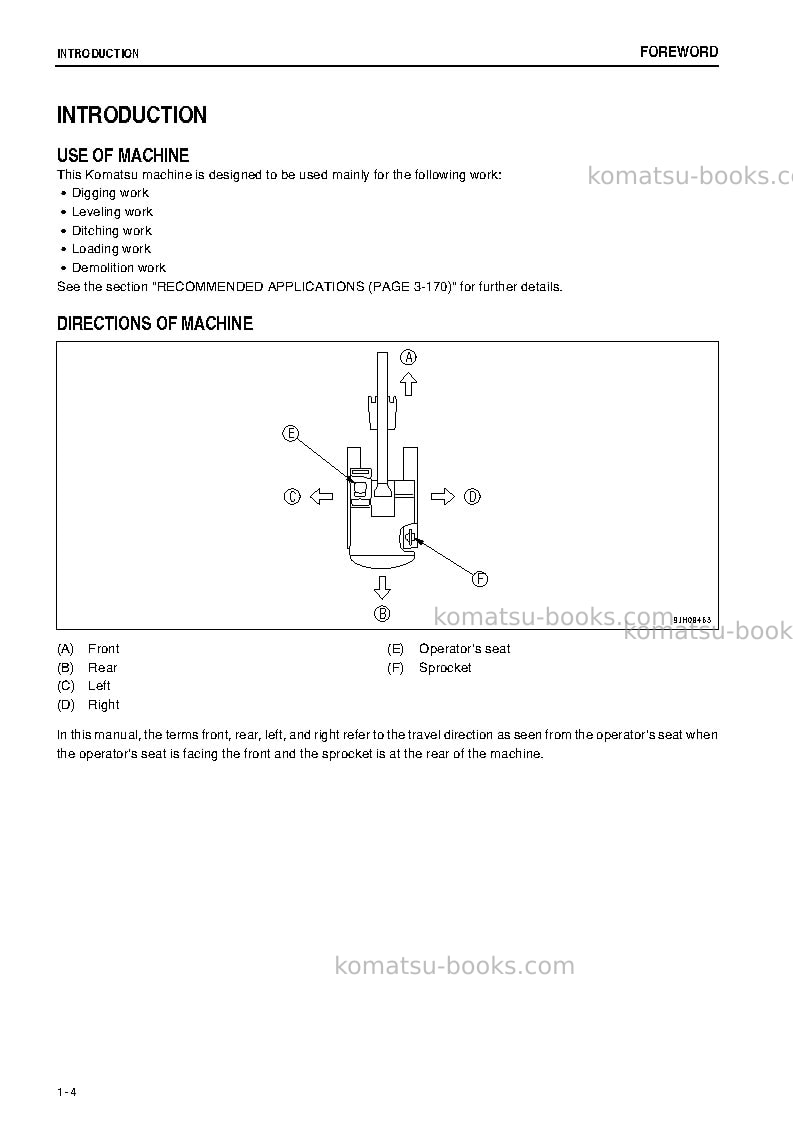 Komatsu pc400-8jpn-r, greasing 500h, all safety labels are pictorial Operation manual cover Page 5