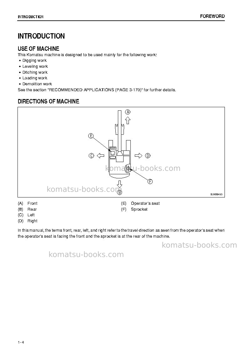 Komatsu pc400-8jpn-r, greasing 100h, all safety labels are pictorial Operation manual cover Page 5