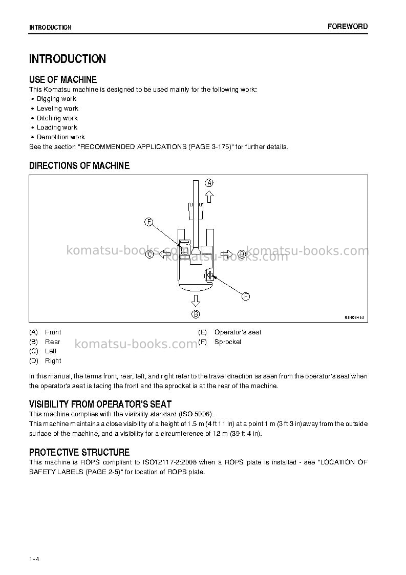 Komatsu pc300-8jpn-greasing 100h, all safety labels are pictorial Operation manual cover Page 5