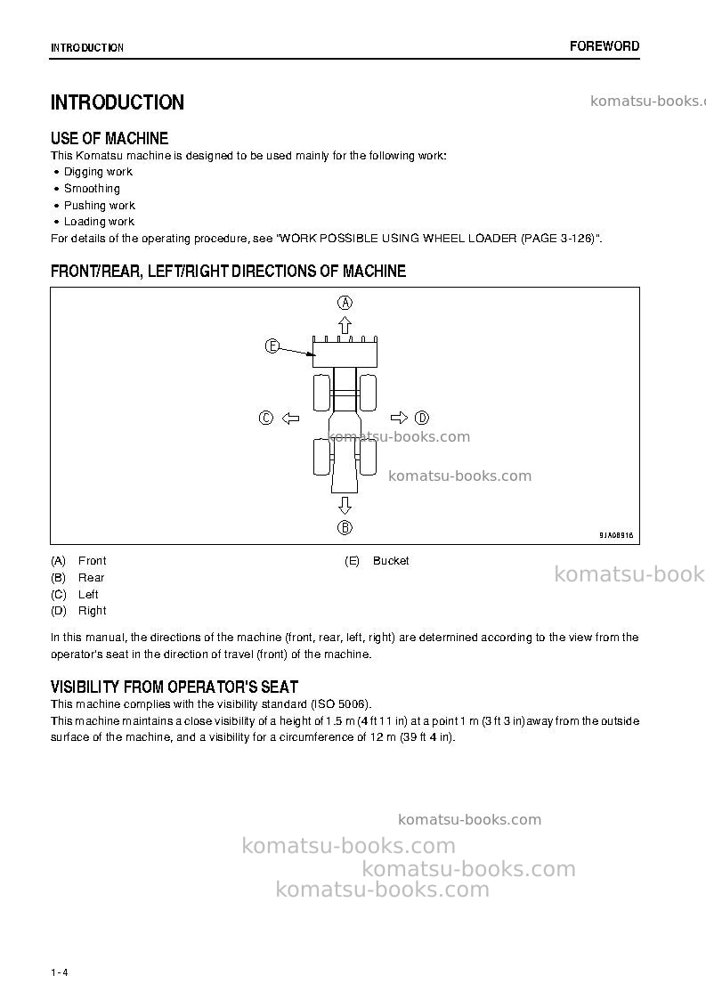 Komatsu wa200-6jpn-all safety labels are pictorial Operation manual cover Page 5