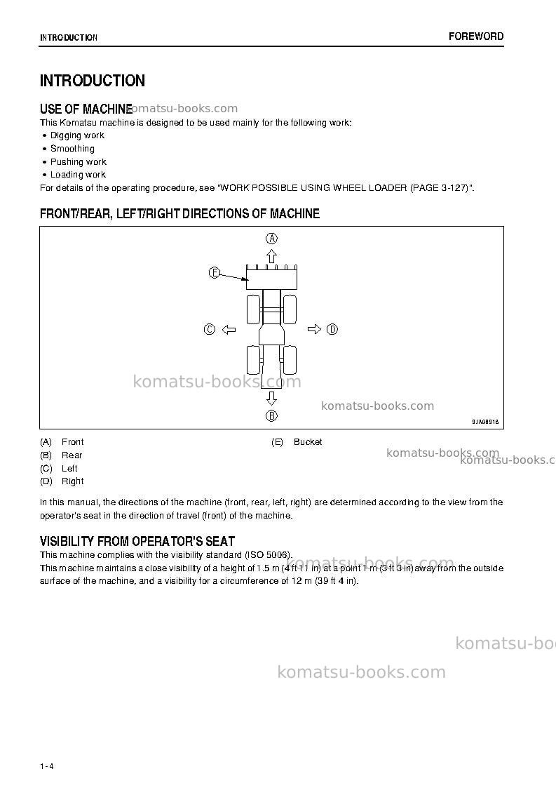 Komatsu wa250-6jpn-all safety labels are pictorial Operation manual cover Page 5