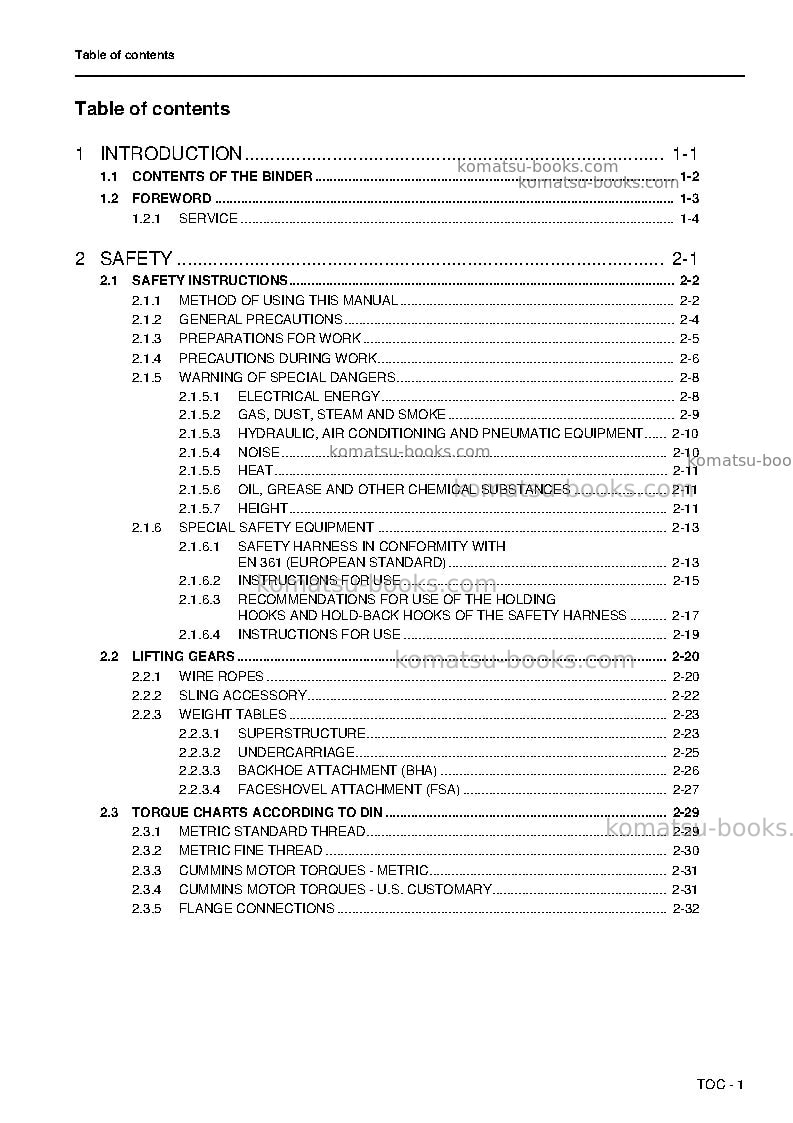 Komatsu pc4000-6deu Repair & maintenance cover Page 5