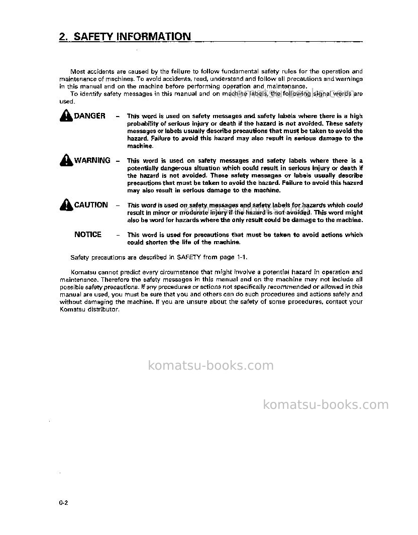 Komatsu hd325-6jpn Operation manual cover Page 5
