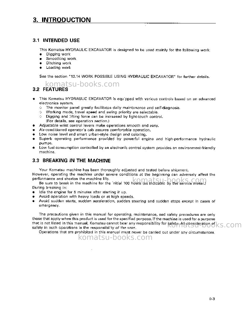 Komatsu pc200-6jpn Operation manual cover Page 5 Komatsu pc200-6jpn Operation manual cover Page 5