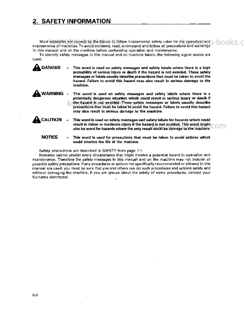 Komatsu d65e-12jpn Operation manual cover Page 5 Komatsu d65e-12jpn Operation manual cover Page 5