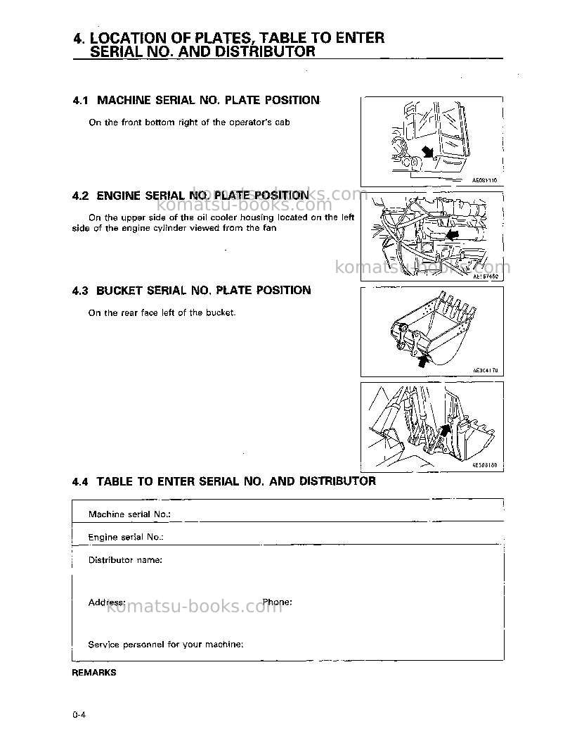 Komatsu pc1000-1jpn Operation manual cover Page 5 Komatsu pc1000-1jpn Operation manual cover Page 5