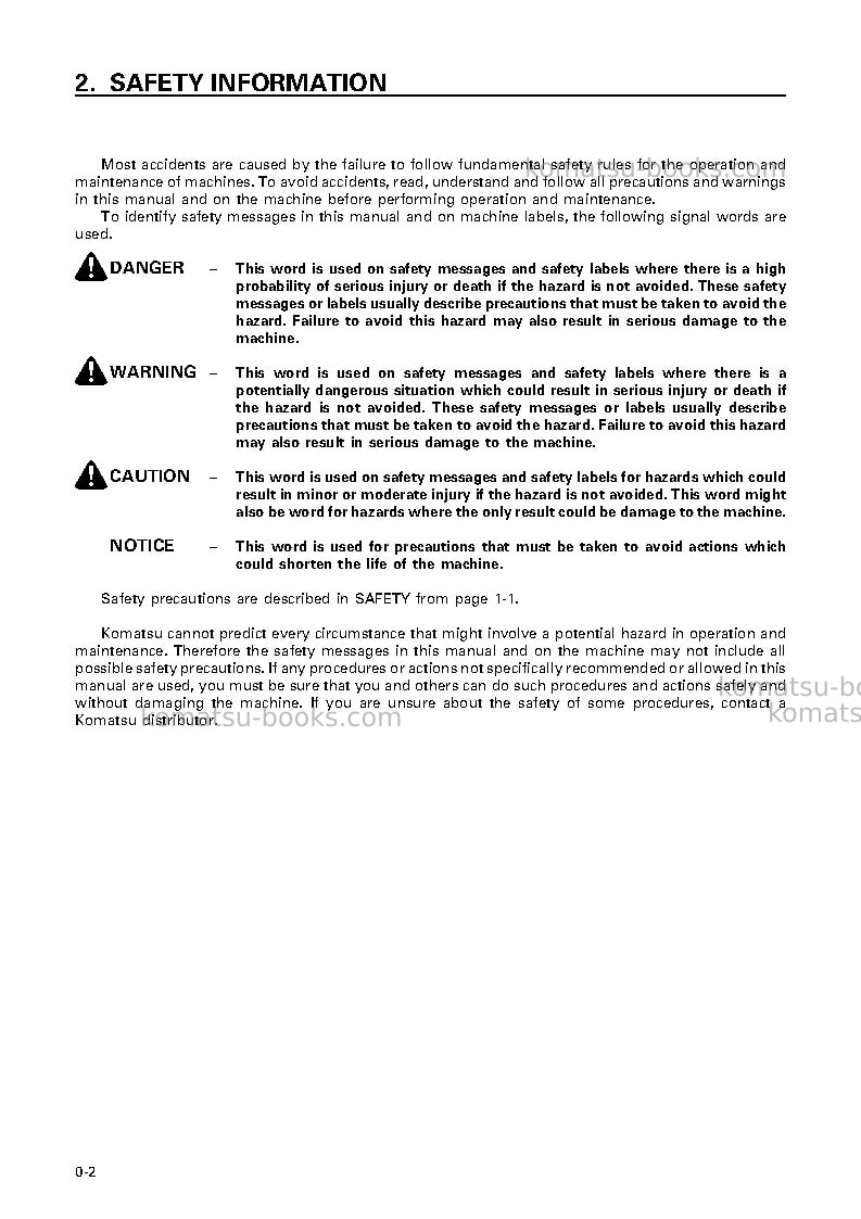 Komatsu pc800se-6jpn Operation manual cover Page 5
