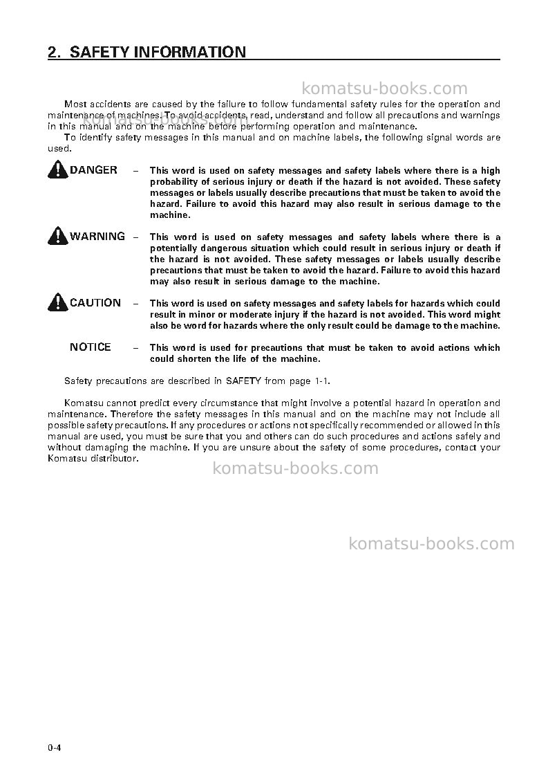 Komatsu wa320-3jpn Operation manual cover Page 5