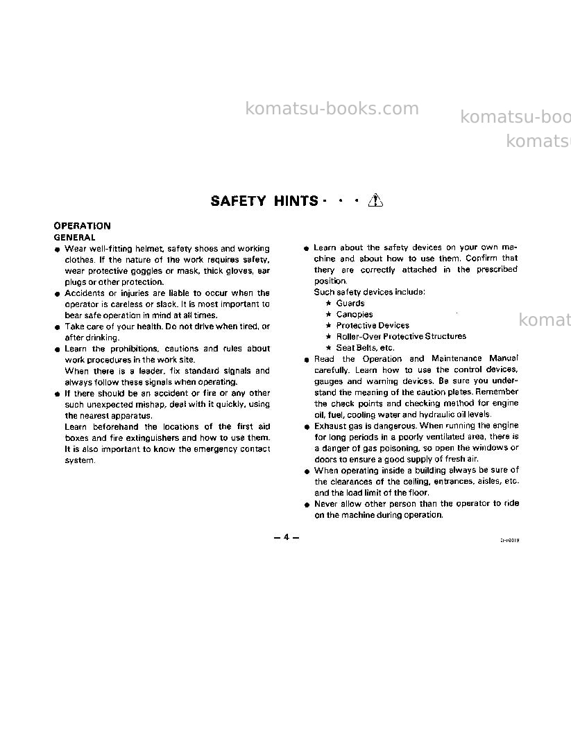 Komatsu d75s-5jpn Operation manual cover Page 5 Komatsu d75s-5jpn Operation manual cover Page 5