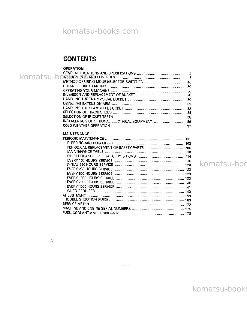 Komatsu pc220lc-5jpn Operation manual cover Page 5 Komatsu pc220lc-5jpn Operation manual cover Page 5