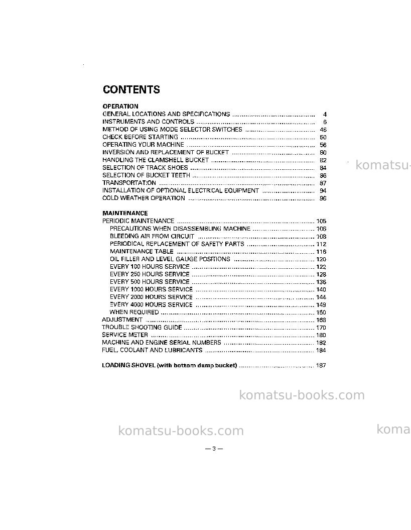 Komatsu pc400lc-5jpn Operation manual cover Page 5 Komatsu pc400lc-5jpn Operation manual cover Page 5