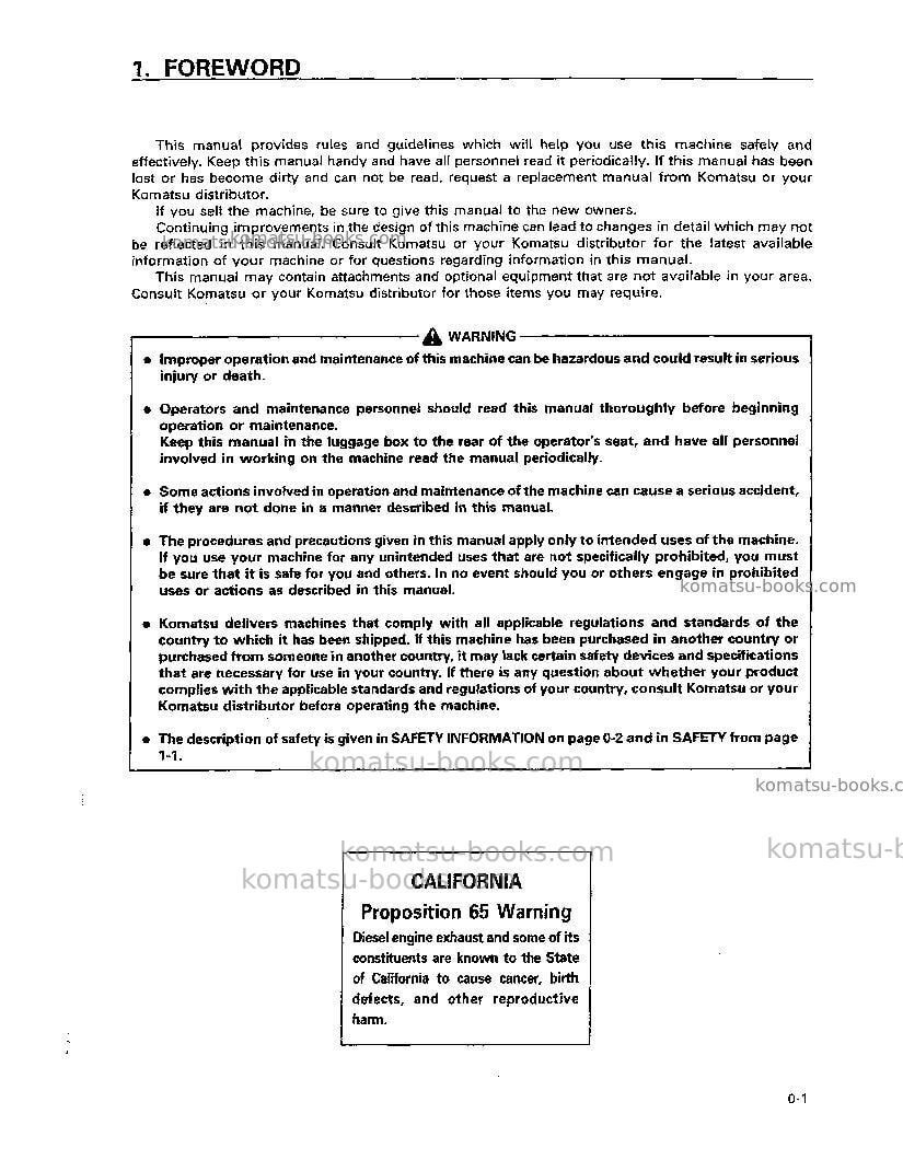 Komatsu pc200lc-6tha-a Operation manual cover Page 5