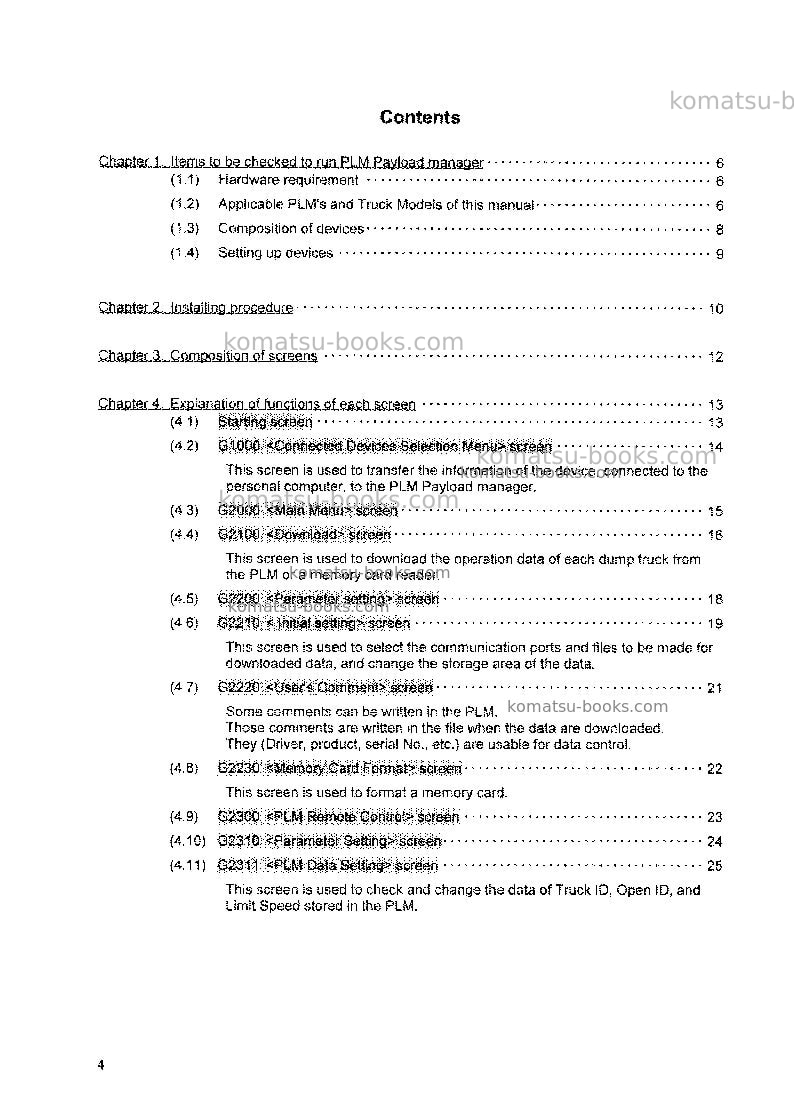 Komatsu plmusa Operation manual cover Page 5 Komatsu plmusa Operation manual cover Page 5