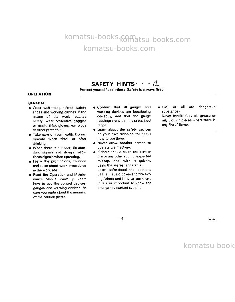 Komatsu wa400-1jpn Operation manual cover Page 5