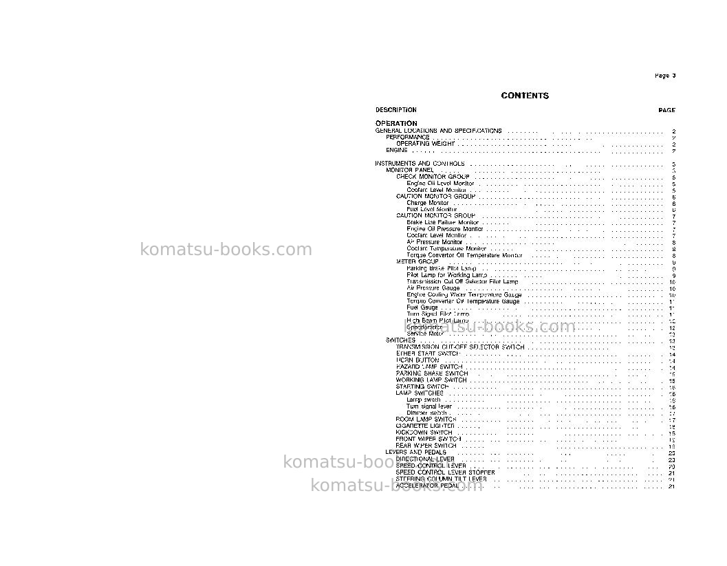 Komatsu wa450-2usa Operation manual cover Page 5 Komatsu wa450-2usa Operation manual cover Page 5