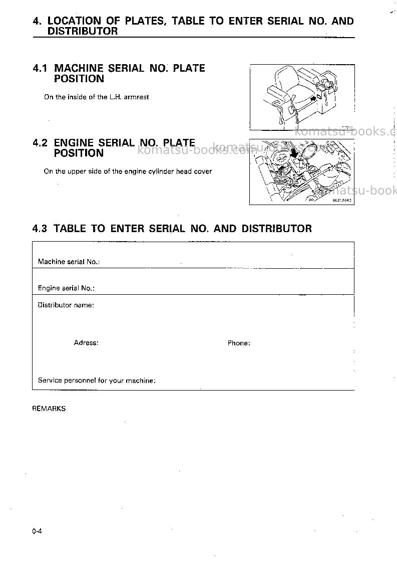 Komatsu d20a-7jpn Operation manual cover Page 5 Komatsu d20a-7jpn Operation manual cover Page 5