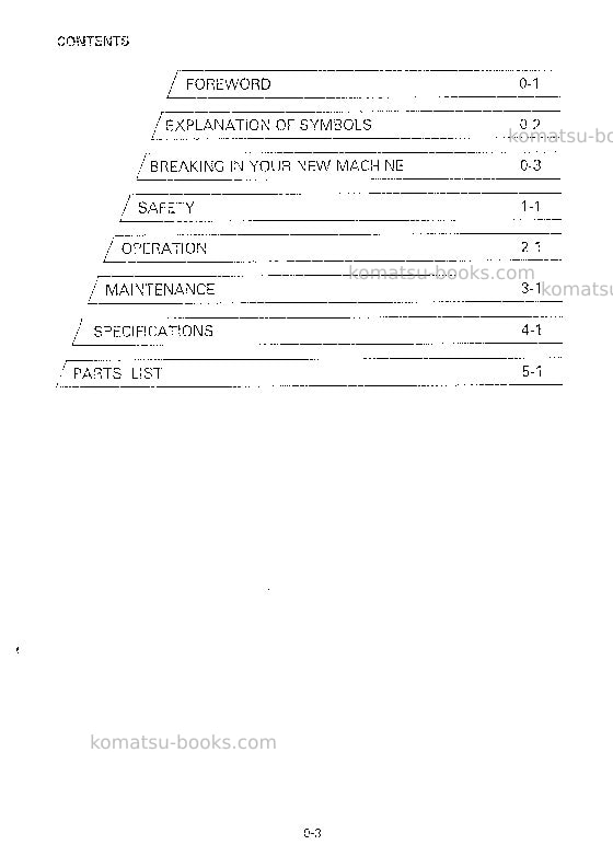 Komatsu pc01-1jpn-a Operation manual cover Page 5 Komatsu pc01-1jpn-a Operation manual cover Page 5