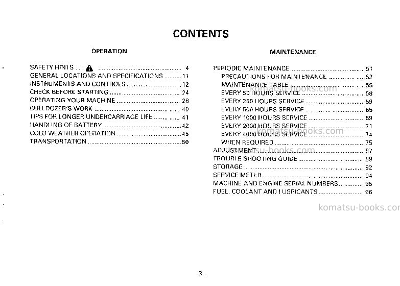 Komatsu d41e-5jpn Operation manual cover Page 5 Komatsu d41e-5jpn Operation manual cover Page 5