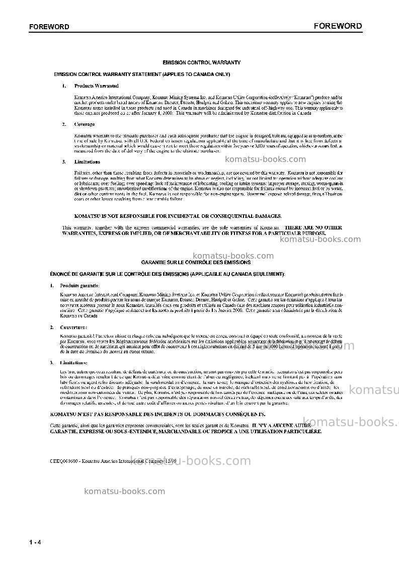 Komatsu d65ex-12jpn Operation manual cover Page 5 Komatsu d65ex-12jpn Operation manual cover Page 5