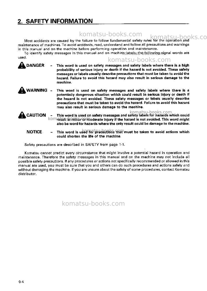 Komatsu pc40-7jpn-d Operation manual cover Page 5