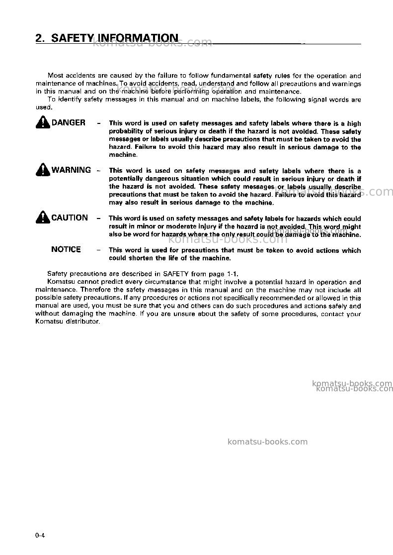 Komatsu sk815-5ita-turbo Operation manual cover Page 5 Komatsu sk815-5ita-turbo Operation manual cover Page 5