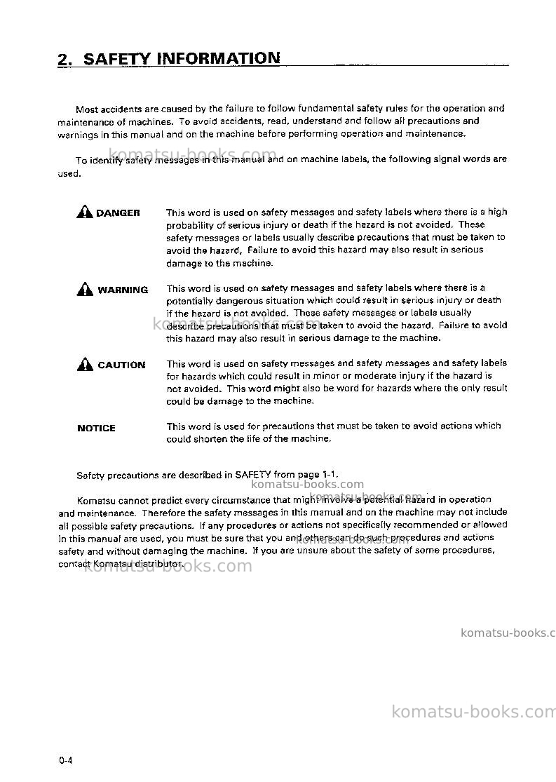 Komatsu br500jg-1jpn Operation manual cover Page 5