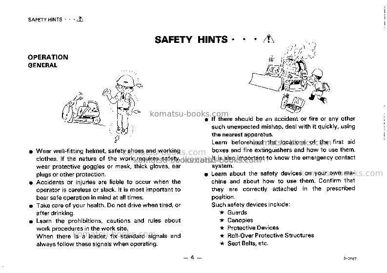 Komatsu d50p-17jpn Operation manual cover Page 5 Komatsu d50p-17jpn Operation manual cover Page 5