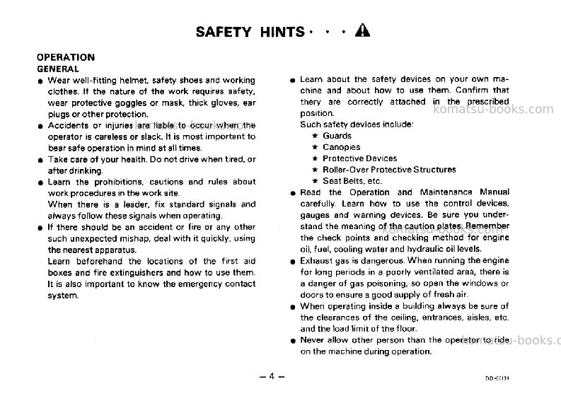 Komatsu d53p-17jpn Operation manual cover Page 5