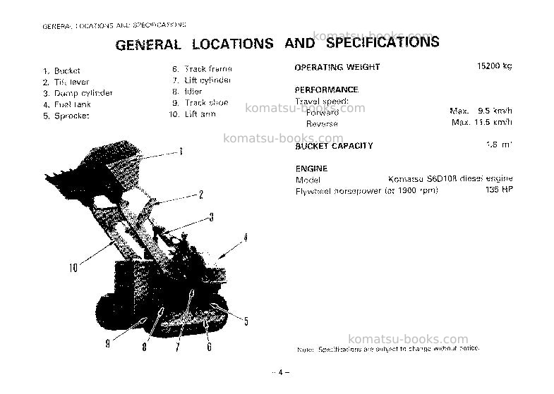 Komatsu d57s-1jpn Operation manual cover Page 5