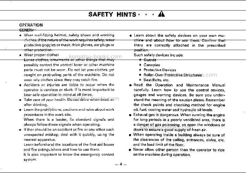 Komatsu d70le-8jpn Operation manual cover Page 5 Komatsu d70le-8jpn Operation manual cover Page 5
