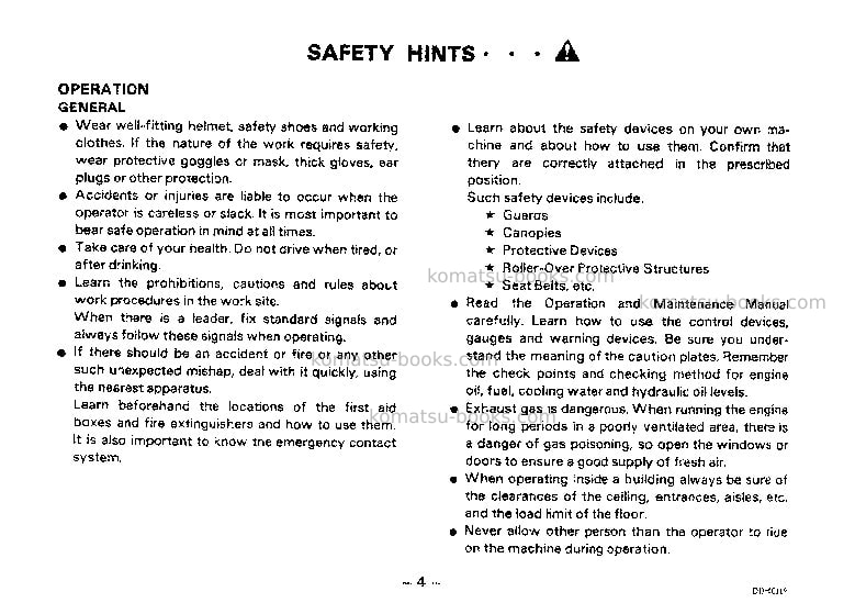 Komatsu d85a-21jpn-b Operation manual cover Page 5