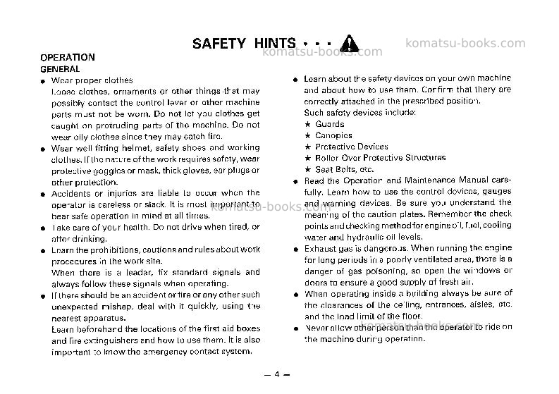 Komatsu d85ess-1jpn Operation manual cover Page 5 Komatsu d85ess-1jpn Operation manual cover Page 5