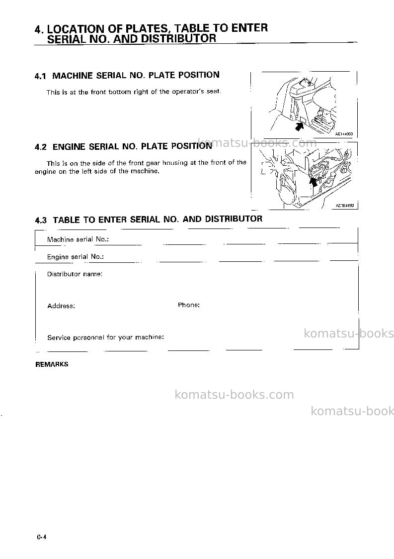 Komatsu d41a-6jpn Operation manual cover Page 5 Komatsu d41a-6jpn Operation manual cover Page 5