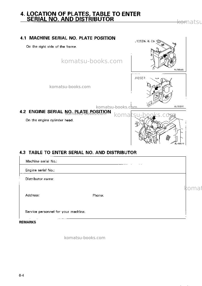 Komatsu jv25dw-2jpn Operation manual cover Page 5 Komatsu jv25dw-2jpn Operation manual cover Page 5