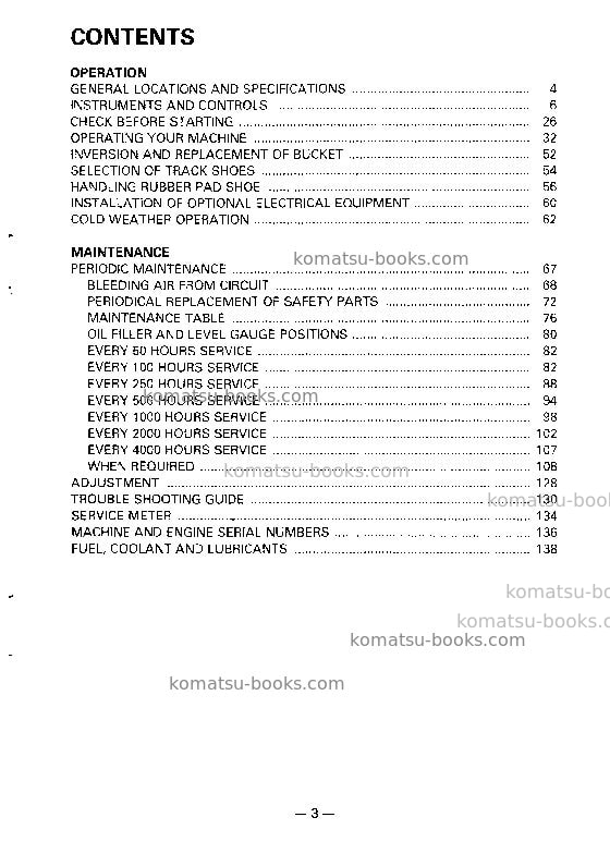 Komatsu pc100-5jpn-custom Operation manual cover Page 5 Komatsu pc100-5jpn-custom Operation manual cover Page 5