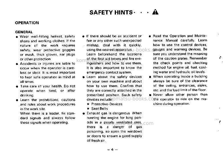 Komatsu pc650-3jpn Operation manual cover Page 5 Komatsu pc650-3jpn Operation manual cover Page 5